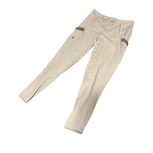 Girl XS Full Seat Riding Breeches Dark Beige High Waist Silicone Grip Equestrian